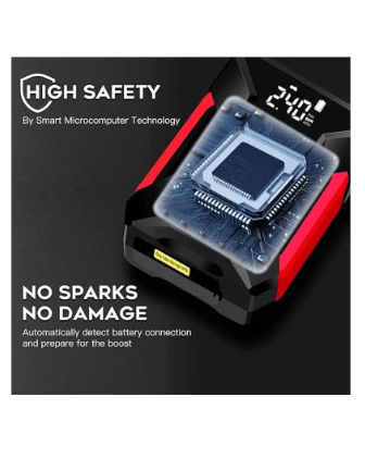 Car Jump Starter with Air Compressor, 39800mAh Battery, LED Flashlight, and Portable Jump Box for Emergency Power and Tire Inflation