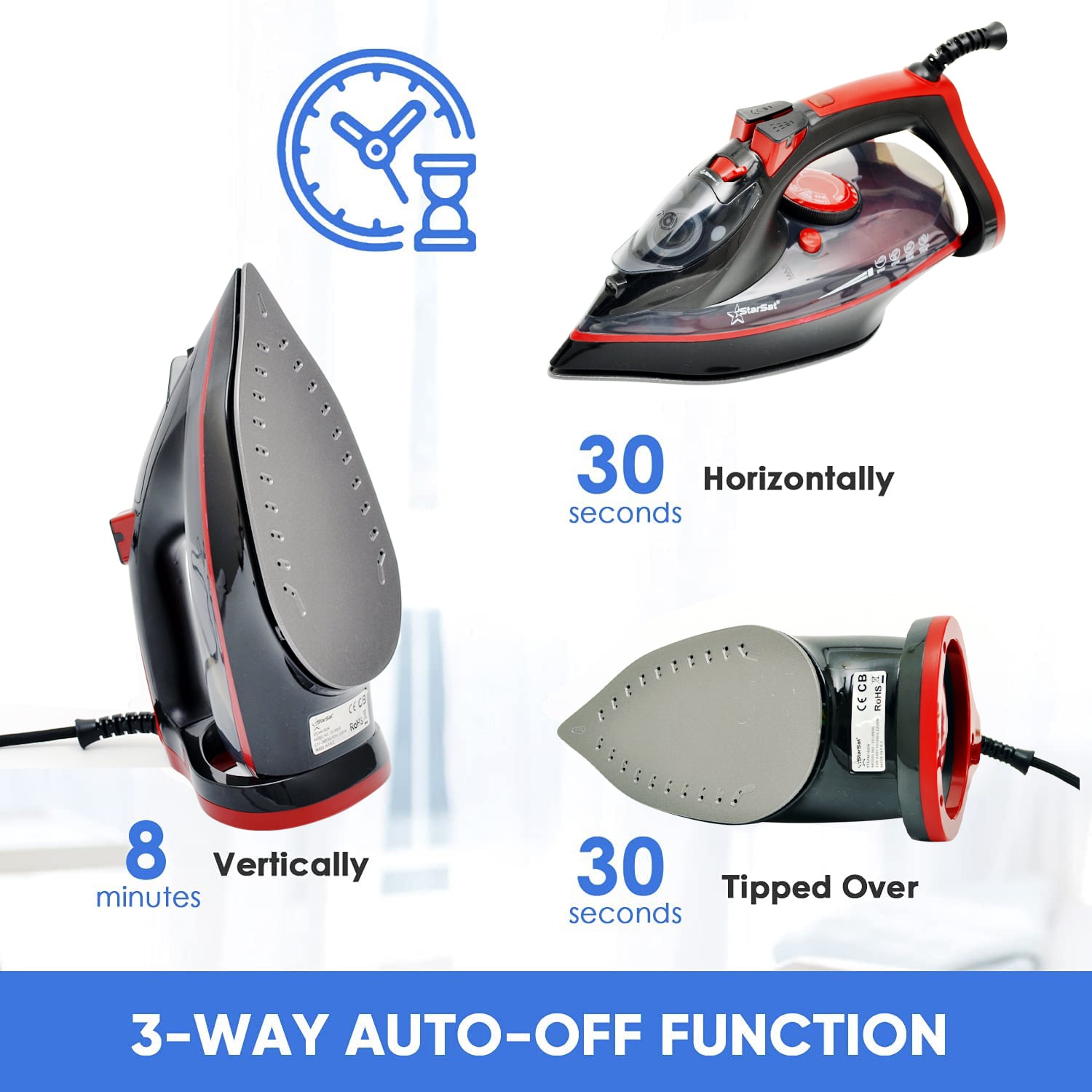 SS-IR850 220-240V 50/660Hz 2200W Non-Stick Coating Soleplate iron