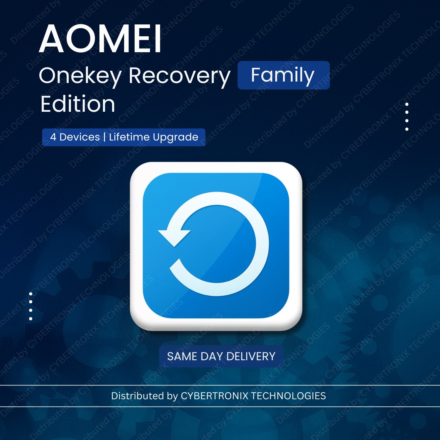 AOMEI Onekey Recovery Family Edition | Lifetime Upgrade | Digital License | SAME DAY DELIVERY