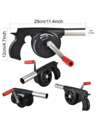 Manual Air Blower or Camping BBQ, Air Blower with Hand Crank for Outdoor Camping Barbecue Fire Bellows Hiking Picnic