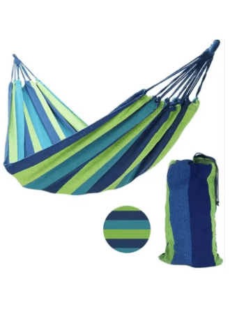Outdoor Camping Canvas Fabric Portable Ultralight Garden Striped Hammocks with Strong Rope No: hammock 01
