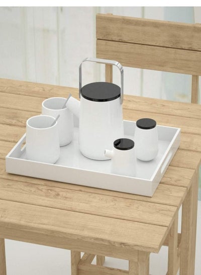 Acrylic Decorative Serving Tray for Coffee Tea and Household Items with Handle - EMALL