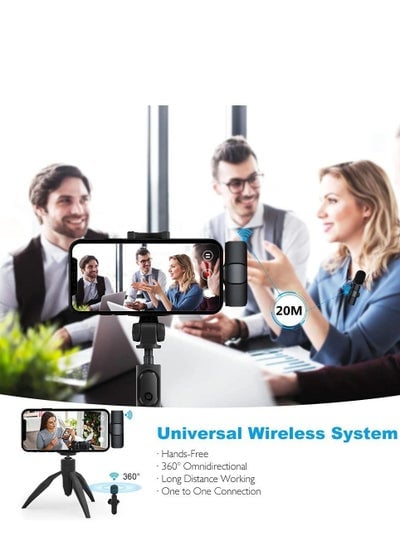 Wireless Microphone for iPhone iPad Plug-Play Wireless Mic for Recording - EMALL