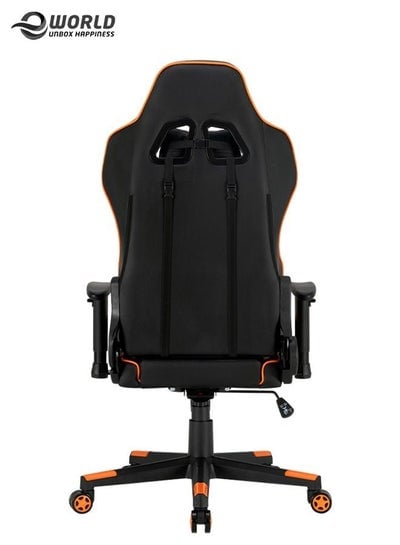 Adjustable 180 Degree Swivel and Height Adjusting Arm Rests for PC Gaming Comfortable Home Office Chair Working Ergonomic PU Leather With Two Pillows Lumbar, Back Support - EMALL
