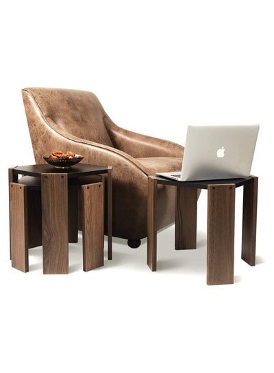 Set of 3 indoor Modern Nested Living Room Home Office Stacking Furniture Stackable Table Set - EMALL