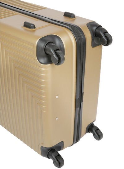 Hard Shell Travel Bags Trolley Luggage Set of 3 Piece Suitcase for Unisex ABS Lightweight with 4 Spinner Wheels KH120 Gold - EMALL