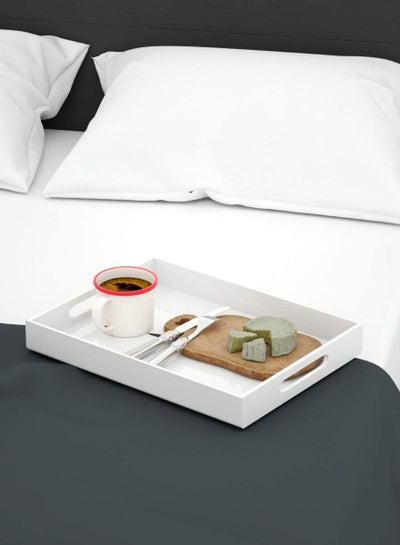 Acrylic Decorative Serving Tray for Coffee Tea and Household Items with Handle - EMALL