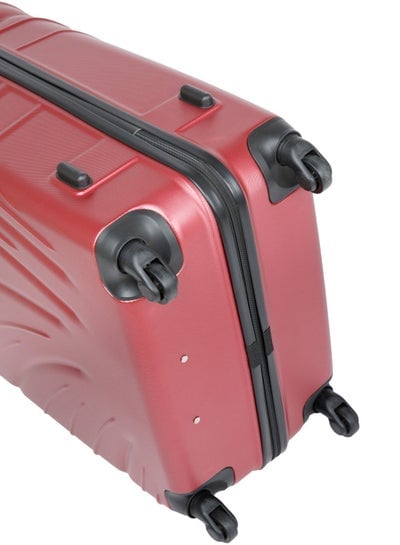 Hard Case Travel Bag Luggage Trolley for Unisex ABS Lightweight Suitcase with 4 Spinner Wheels KH115 Burgundy - EMALL