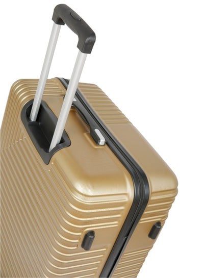Hard Shell Travel Bags Trolley Luggage Set of 3 Piece Suitcase for Unisex ABS Lightweight with 4 Spinner Wheels KH120 Gold - EMALL