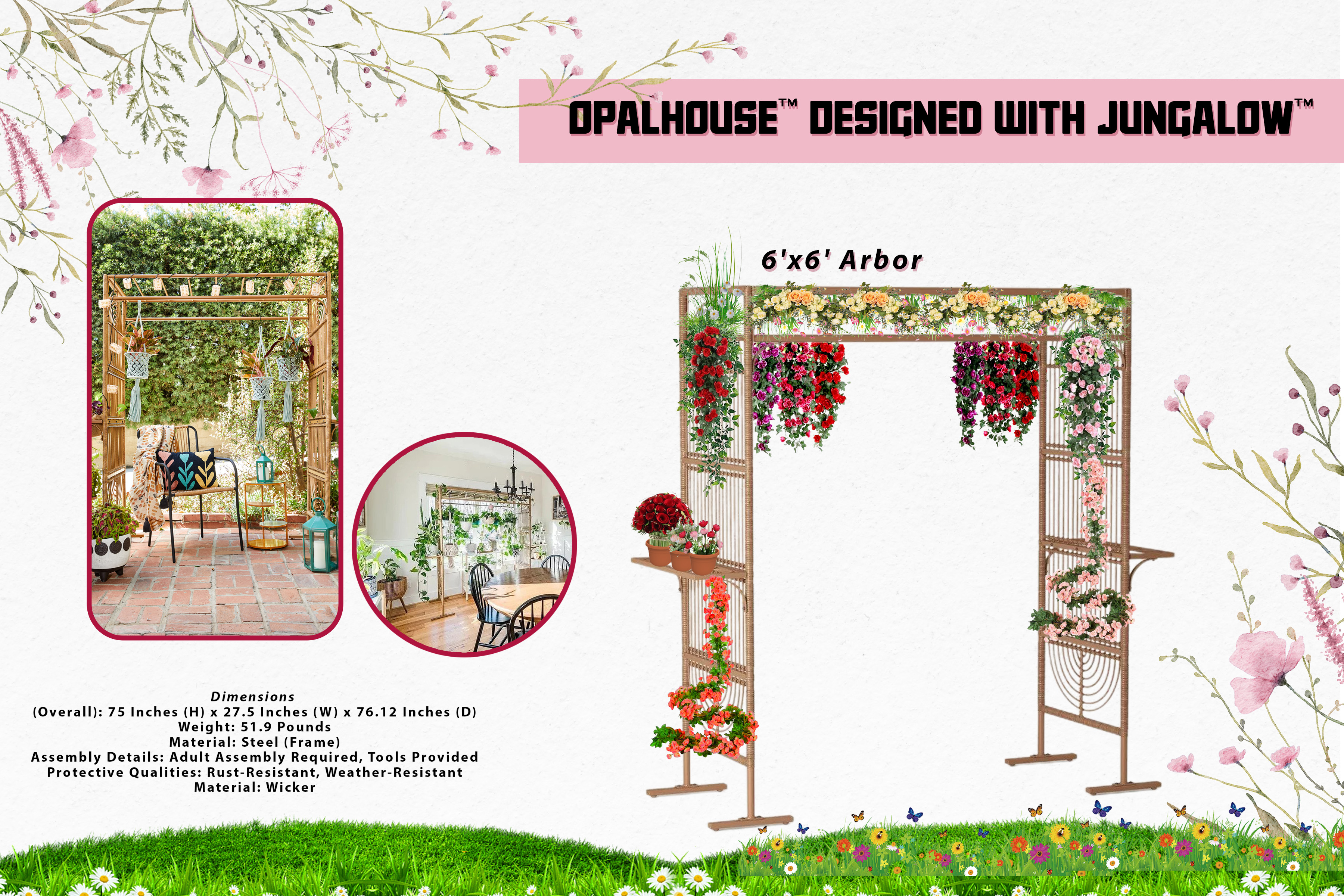 Opalhouse™ designed with Jungalow™ BackyardArbor 6'x6' decorate