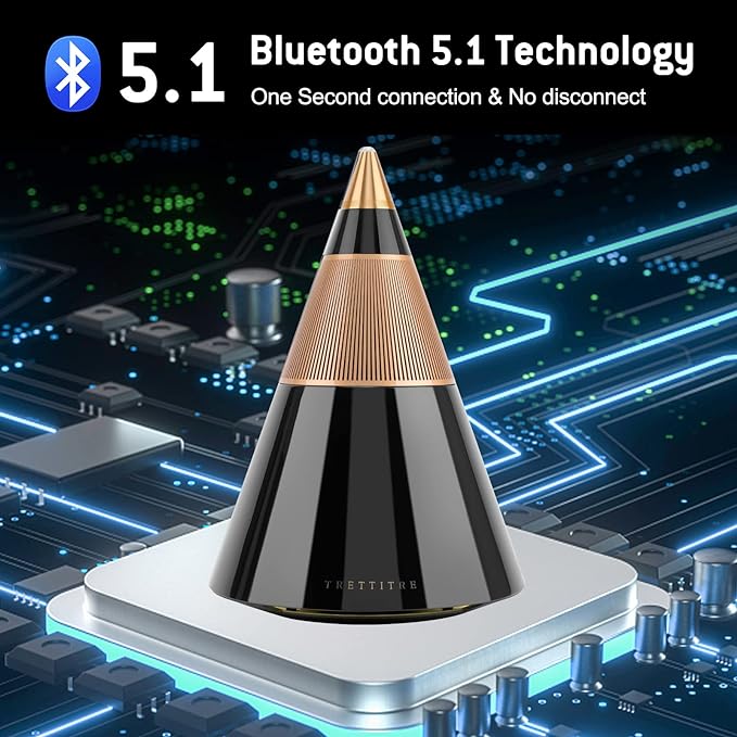 TRETTITRE Bluetooth HiFi Speaker, Home Speaker, Party Speaker with Deep Bass, Piano Paint, Atmosphere Lighting AUX/Bluetooth TreSound1(Black)