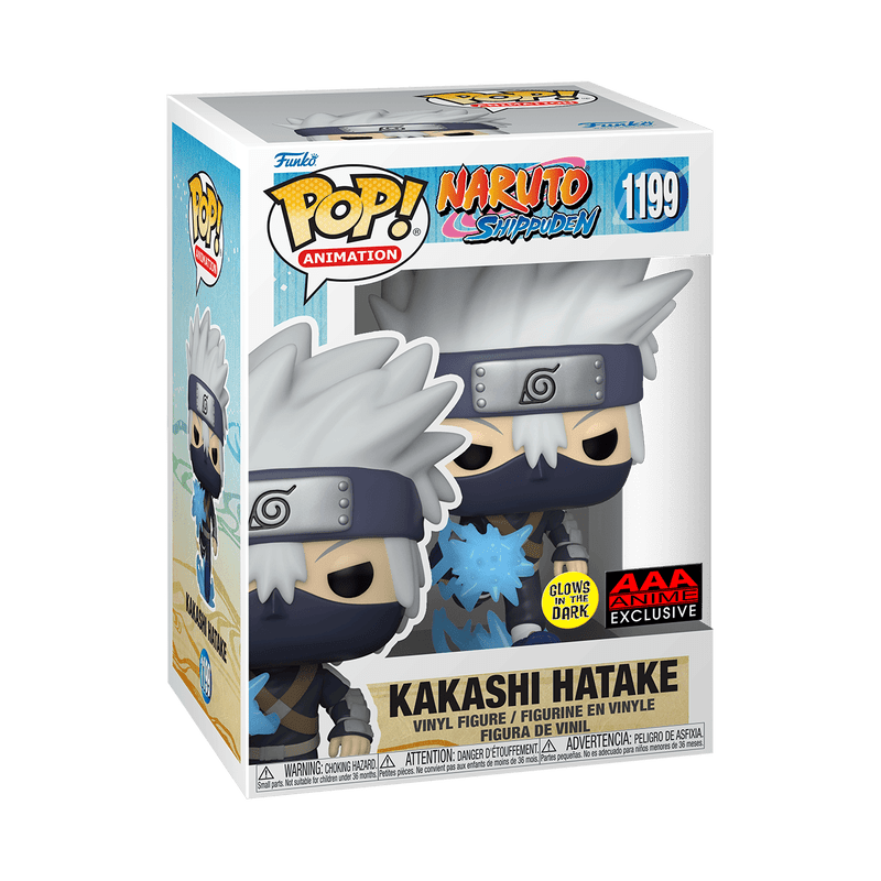 Funko POP! Naruto Shippuden - Kakashi Hatake (Glow in the Dark) Vinyl Figure #1199 AAA Anime Exclusive Sticker