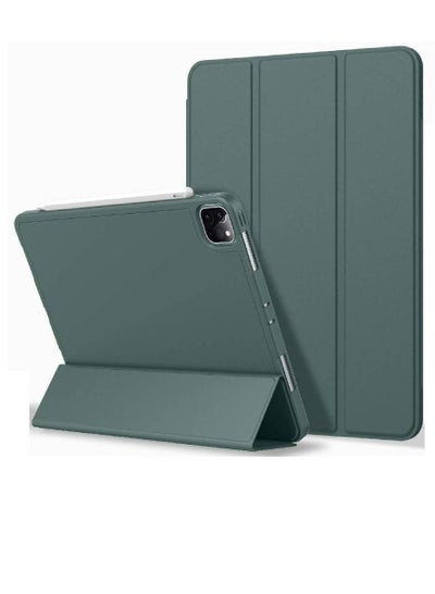 iPad Pro 12.9 Inch Case 2020 with Pencil Holder 4th Generation Premium Protective Case Cover with Soft TPU Back and Auto Sleep/Wake Feature For 2020/2018 Dark Green