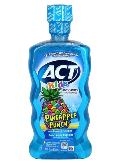 Act Kids Anticavity Fluoride Rinse FREE Pineapple Punch 16.9 fl oz 500 ml