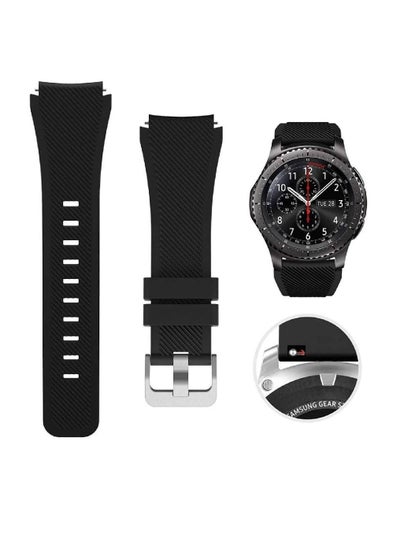 Strap for Huawei GT/Huawei GT 2 (46mm) Watch Band/Huawei Watch GT2 Pro Strap/Samsung Galaxy Watch 46mm / Galaxy Watch 3 45mm, 22mm Silicone Straps Watch Band (Black)