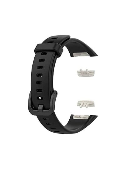 Adjustable Silicone Replacement Sports Watch Strap For Huawei Band 6 / Honor Band 6 Black