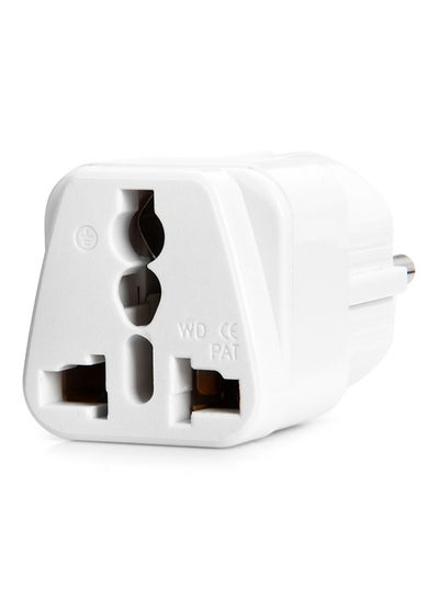 WD9 EU Plug To Universal US UK AU Socket Power Adapter/Charger White