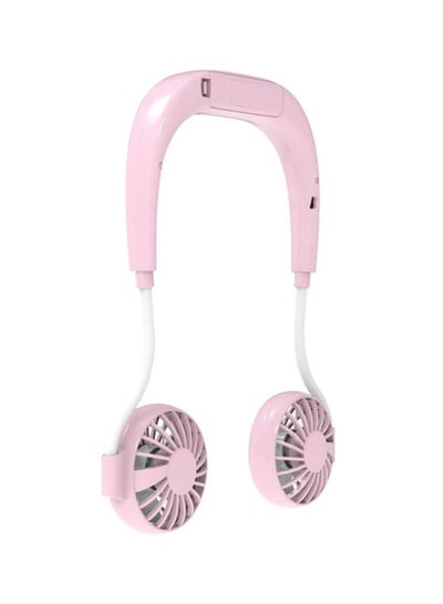 Portable Neck Dual Fan HF-022 Pink/White