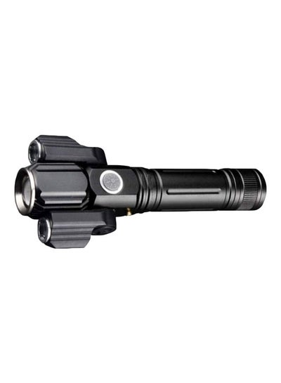 Electric LED Torch With 3 Head Black 14.6centimeter