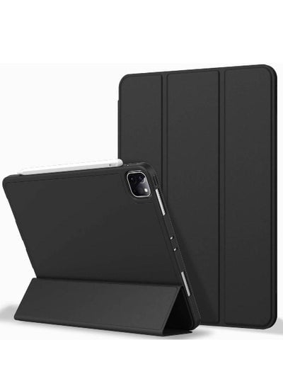 iPad Pro 12.9 Case 2020 with Pencil Holder (4th Generation), Premium Protective Case Cover with Soft TPU Back and Auto Sleep/Wake Feature for 2020/2018 iPad Pro 12.9 (Black)