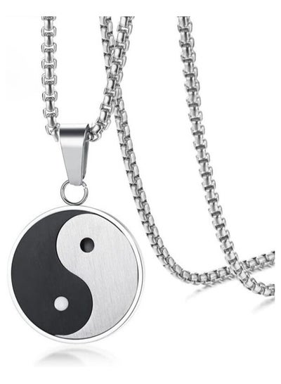 Tai Chi Yin Yang Couple Pendant Necklace - Silver - Single