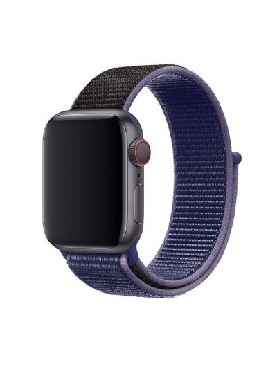 Nylon Sport Band for Apple Watch 49mm 45mm 44mm 42mm , Soft Replacement Strap for iWatch Series 8/ultra/7/ 6/ SE/ 5/4/3/2/1 (Midnight Blue Black)