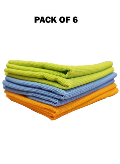 6-Piece Microfiber Cleaning Cloth Set multicolor