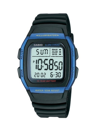 Men's Silicone Digital Wrist Watch W-96H-2AVDF - 36 mm - Black
