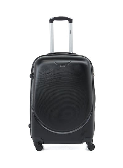 Hard Case Travel Bag Luggage Trolley ABS Lightweight Suitcase with 4 Spinner Wheels KH134 Black