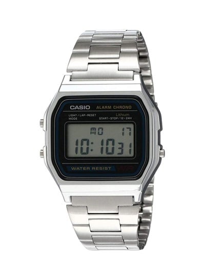 Men's Water Resistant Stainless Steel Digital Watch A158WA-1DF Silver