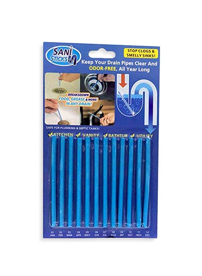 12-Piece Drain Cleaning Sticks Blue 58g