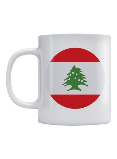 Lebanon Flag Printed Mug White/Red/Green 350ml