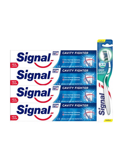 Toothpaste Cavity Fighter With Toothbrush V-Clean 120ml Pack of 4 120ml
